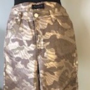 Gold Color Motto Jeans
